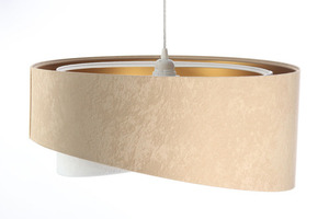 Lampa suspendată asimetrică Elegance 60W E27 velur, bej / alb / auriu 3 Lampa suspendată asimetrică Elegance 60W E27 velur, bej / alb / auriu small 3