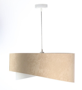 Lampa suspendată asimetrică Elegance 60W E27 velur, bej / alb / auriu 4 Lampa suspendată asimetrică Elegance 60W E27 velur, bej / alb / auriu small 4
