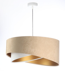 Lampa suspendată asimetrică Elegance 60W E27 velur, bej / alb / auriu 6 Lampa suspendată asimetrică Elegance 60W E27 velur, bej / alb / auriu small 6