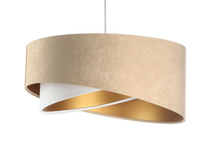 Lampa suspendată asimetrică Elegance 60W E27 velur, bej / alb / auriu 0 Lampa suspendată asimetrică Elegance 60W E27 velur, bej / alb / auriu small 0