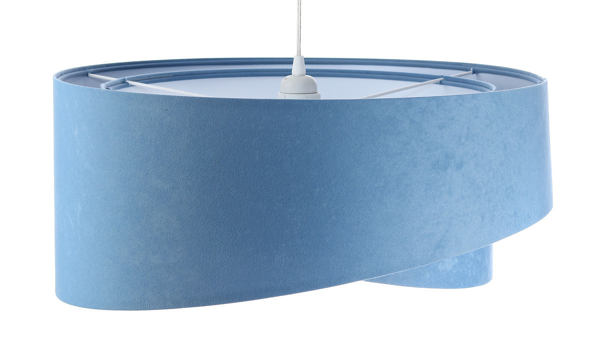 previzualizare Lampa suspendată de bucătărie Elegance 60W E27 albastru / alb, material velur Lampa suspendată de bucătărie Elegance 60W E27 albastru / alb, material velur