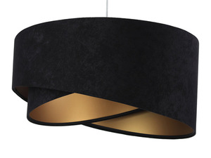 Lampa rotunda Elegance 60W E27 asimetrica, velur, negru / auriu small 5