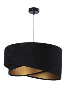 Lampa rotunda Elegance 60W E27 asimetrica, velur, negru / auriu small 0