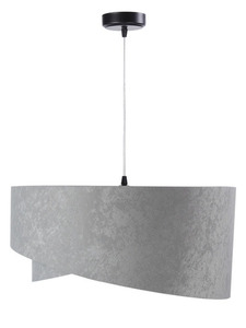 Lampă cu pandantiv gri Elegance 60W E27 velur din aur asimetric small 2