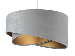 Lampă cu pandantiv gri Elegance 60W E27 velur din aur asimetric small 4