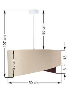 Lampa suspendată Elegance 60W E27 bej / maro asimetric small 6
