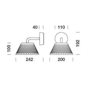 Lampă de perete exterioară Platek MESH - LED 4000K small 5