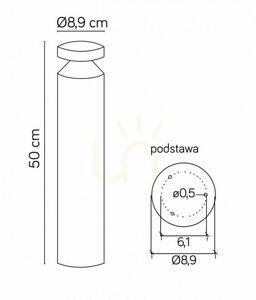 Stâlp de grădină LED SU-MA Delta gri închis 50 cm 6W DL-500 small 4