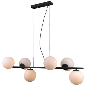 Pendul Italux Raddi 6xLED antracit alb oțel sticlă PND-5510-6-BK small 1
