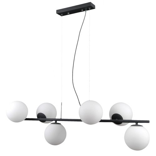 Verifica Pendul Italux Raddi 6xLED antracit alb oțel sticlă PND-5510-6-BK