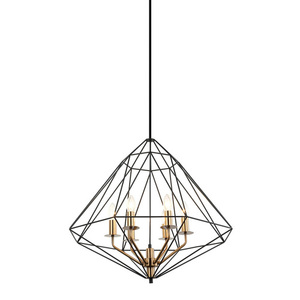 Lampă suspendată Italux Maresmo negru E14 6 becuri PEN-6369-6-BKBR small 0
