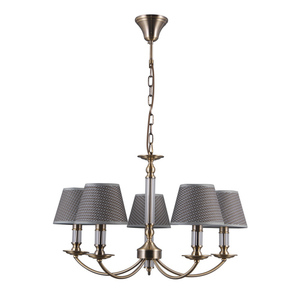 Lustră suspendată Italux Zanobi gri maro 5xE14 67 cm PND-43272-5 small 1