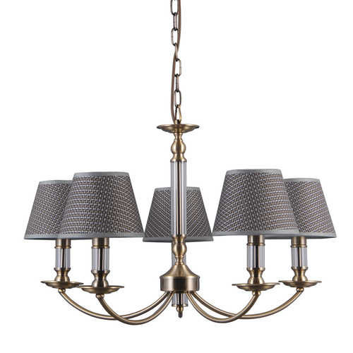 Verifica Lustră suspendată Italux Zanobi gri maro 5xE14 67 cm PND-43272-5
