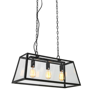 Lampă suspendată Italux Laverno negru mat 3 becuri E27 MD-102621-3-B small 0