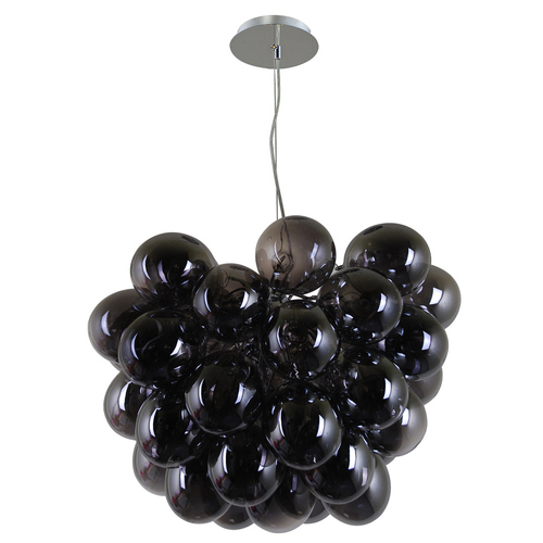 Verifica Lampă suspendată Italux Bento 8xG9 Smoky Crom Ø50 cm PND-7273-S-8-SMK