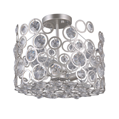 Verifica Lampă de tavan Italux Nardo 3xE14 argintie cristal Ø35 cm PNPL-33064-3-CH.S