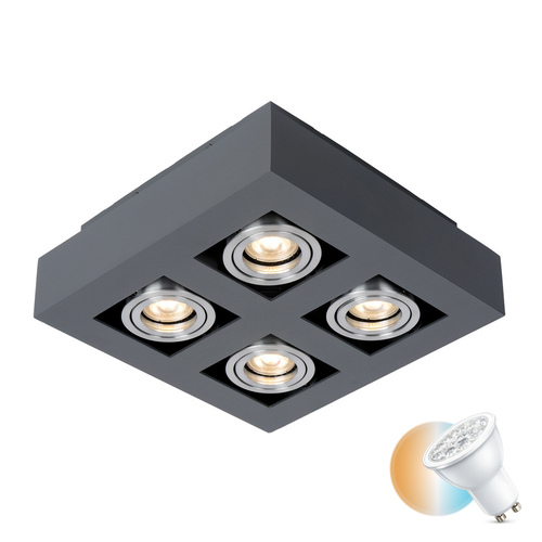 Verifica Lampă de suprafață Italux Casemiro neagră 4xGU10 aluminiu IT8002S4-BK/AL