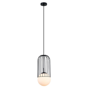Pendul Italux Matty negru E27 sticlă Ø20 cm MDM-3940/1 BK small 1