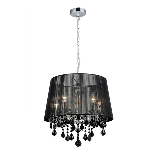 Verifica Lampă suspendată Italux Cornelia E14 5x E14 negru crom cristal MDM-2572/5 BK