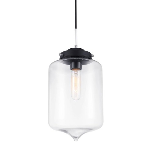 Verifica Pendul Italux retro negru transparent E27 17 cm MDM2095/1 B