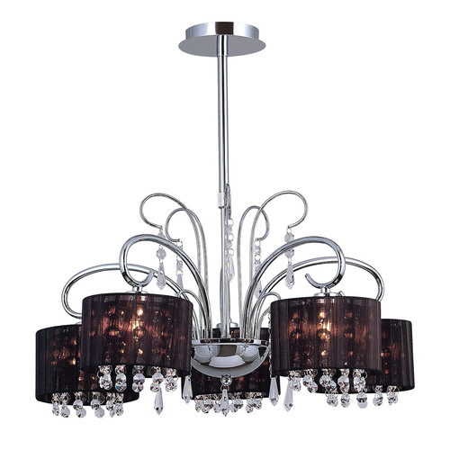 Verifica Plafonieră Italux Black Span 5xE14 cristal negru 50 cm MDM1583/5